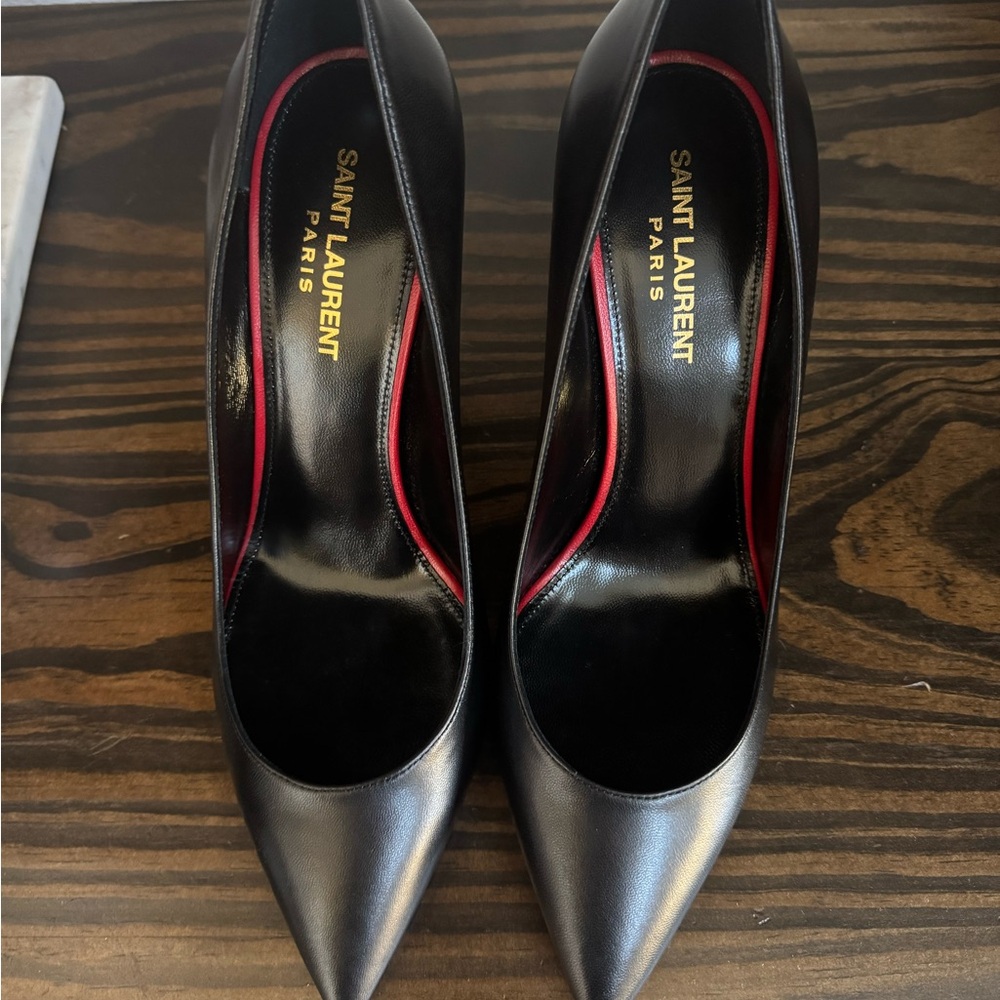 Saint Laurent Black Leather Heels